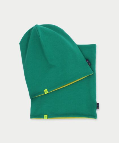 Beanie Mütze & Loop Set - billard green & avocado green