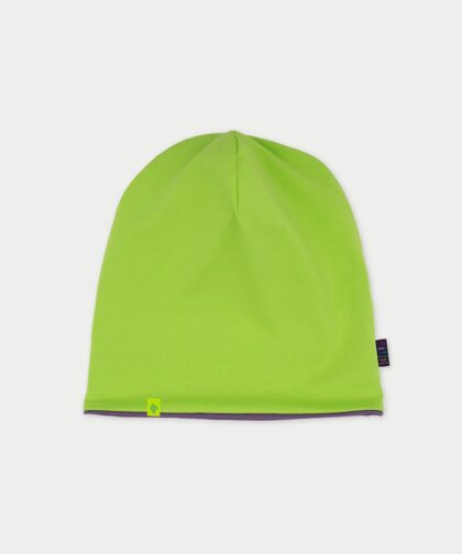 Beanie Mütze - lime & provence purple