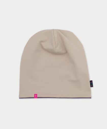 Beanie Mütze - sand & provence purple