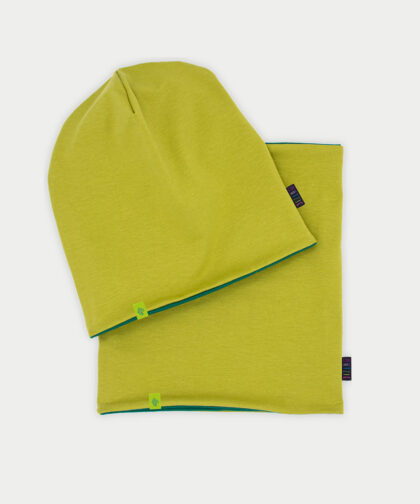 Beanie Mütze & Loop Set - avocado green & billard green